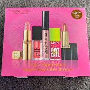 ELF Lip Gloss Set with Pink, Red, Nude Shades